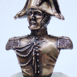 busto tenente dei Carabinieri 1822 in bronzo massicciosu base in marmo verde Guatemala