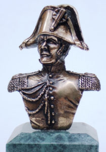 busto tenente dei Carabinieri 1822 in bronzo massicciosu base in marmo verde Guatemala